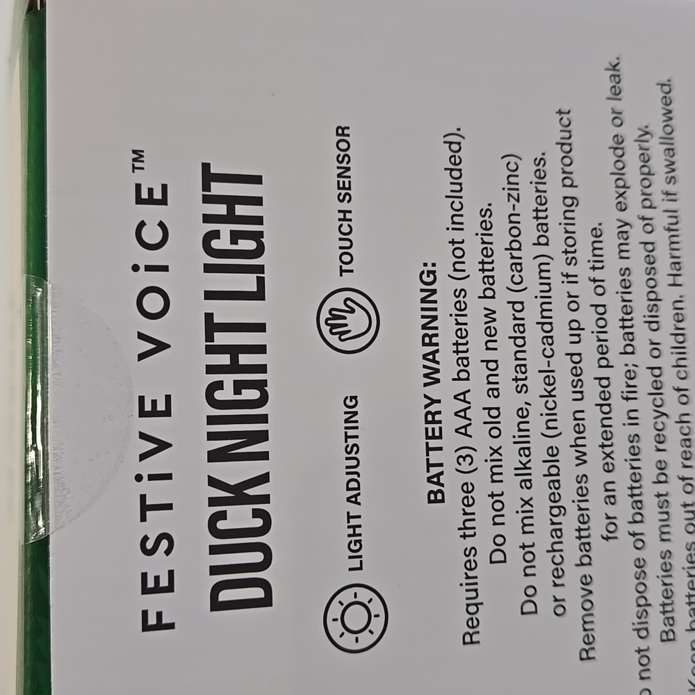 Duck Night Light Touch Sensor New In Box - Picture 2 of 4